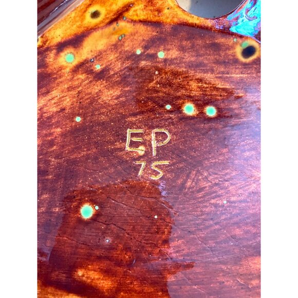 Vintage EP 75 Ceramic Mid-Century Modern Ashtray With Abstract Triangular Design - Picture 6 of 8